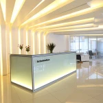 Heigh quality antique glass panel modern office reception desk