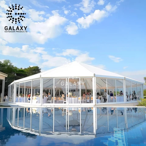 Hexagonal Aluminum Frame Outdoor Event Party Festival Tent Stretchda Hexagon Garden Tent For Sale