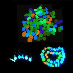 hi vis environmental glow in the dark stones glow sand / luminous artificial blue stone pebbles