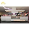 High bright manmade marble pastry ark bread and crepe counter fast food kiosk with ceiling