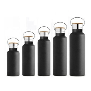 High Quality Black Sports Water Bottle 750ml Double Wall Stainless Steel Vacuum Insulated Water Bottle