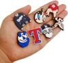 High quality designer shoes decoration  baseball team texas rangers shoe charms for college texas tex shoe lace