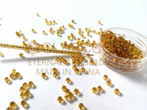 High Quality Fashion CLASCCO Glass Seed Beads - 22BD Gold silver lined Beads For Garment &amp; Jewelry