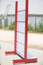 High quality Fashion Eupo Style Double Deep Display Gondola  Supermarket Shelf - Perforated Back plate