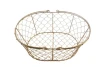 High Quality Iron Storage Basket Multifunctional Oval Shape Metal Organizer Modern Style Standing Vegetable Basket Organization