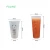 Import High quality matt pp injection fruit  tea, juice drink packaging cups  disposable takeaway drink hard slim cup from China