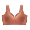High quality New Comfort Wire Free push up bra Thailand Latex Removable Pads Seamless Sleep Bras with Three Hook-and-eye