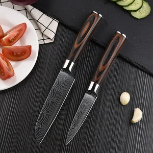 High quality professional Stainless Steel japanese damascus kitchen knife with wooden handle