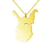 High Quality USA West Virginia State Map Shape Meaningful Pendant Necklace