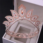 HJ166 European and American Wedding Birthday Headwear Hair Accessories Magic Eye Series Baroque Rhinestone Bride Round Crown