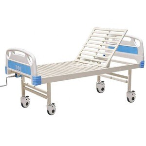 Hospital Furniture Medical Single Crank Manual Adjustable Patient Treatment Bed On Wheels hospital equipments prices