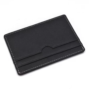 Hot New Products Black Genuine Leather Card Wallet Holders
