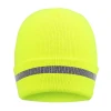Hot sale winter knitted beanies safety helmet construction hard hat with reflective strips