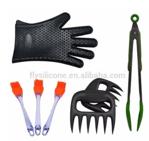 Hot Selling BBQ Sets Roasting Brush/Gloves/Heat Mat/Meat Claws