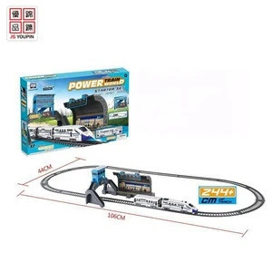 Hot selling kids toy BO electric light plastic train tracks toy indoor toys with light