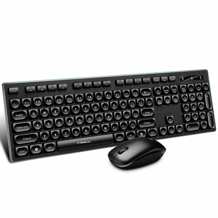 Hot selling slim designed flat key 2.4Ghz wireless keyboard and mouse combo for office and home computer