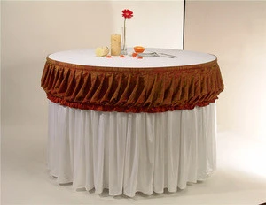 Hotel Round Decorative Banquet Party Table Skirting Satin Table Skirt