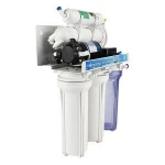 Household manual-flush 5 stage 50G reverse osmosis water filter system with clear housing
