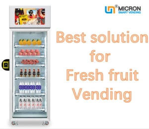 HUIZU hot sale Smart vending fridge for fruits,fresh products, vegetable,drinks Smart fridge weight sense vending machine