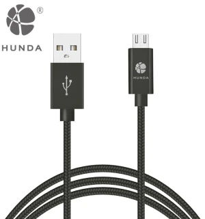 HUNDA Mobile Phone 3FT 1Meter USB Fast Charging Type C Charger Data Cable Nylon Braided USB 2.0 micro usb cable