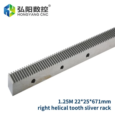 HYCNC 1.25m 22*25*671mm Cnc Router Gear Rack Pinion Helical Tooth Cnc Gear Rack Cheap Price Factory Directly Sell