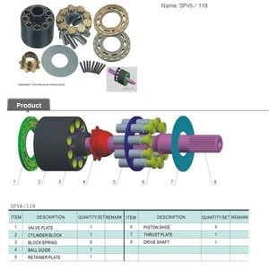 Hydraulic Pump Parts For Sauer Danfuss SPV6/119 Spare Parts