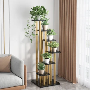 Indoor wedding ladder centerpieces gold metal iron steel tall display rack plant flower stand