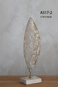 INNOVA Handmade Abstract Piece Home Art Decoration, Gold Plated Leaf table top decor