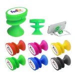 Innovated gift Popular personal travel round silicone mobile phone stand earbuds cable roller earphone cord winder with sucker