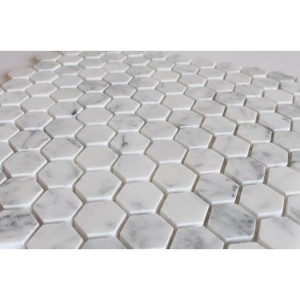 Italian Bianco Cheap Bathroom Floor Hexagon Marble Mosaic,Hexagon Tile Carrara White Marble Mosaic,Natural Stone Marble Mosaic