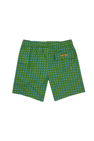 Italian Product Poliammide Shorts Swimsuit Green And Sky Blue Granks Man Accessories Ready To Wear For Summer Vacation