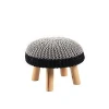 K&amp;B hot sale creative modern cheap latest wooden legs wool knitted fabric stool chair Ottoman for kids room