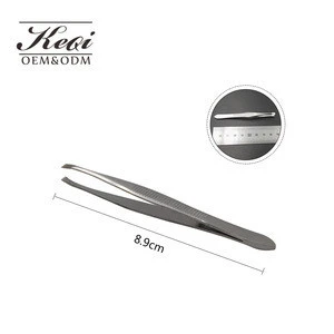 KEQI best selling products 2017 personalized tweezers eyebrow stainless steel slant tip tweezer