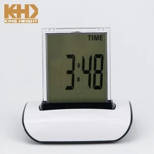 KH-CL023 KING HEIGHT Temperature Voltage Student Mini Calendar LCD Multifunction Desk Clock with Seven Color LED Light