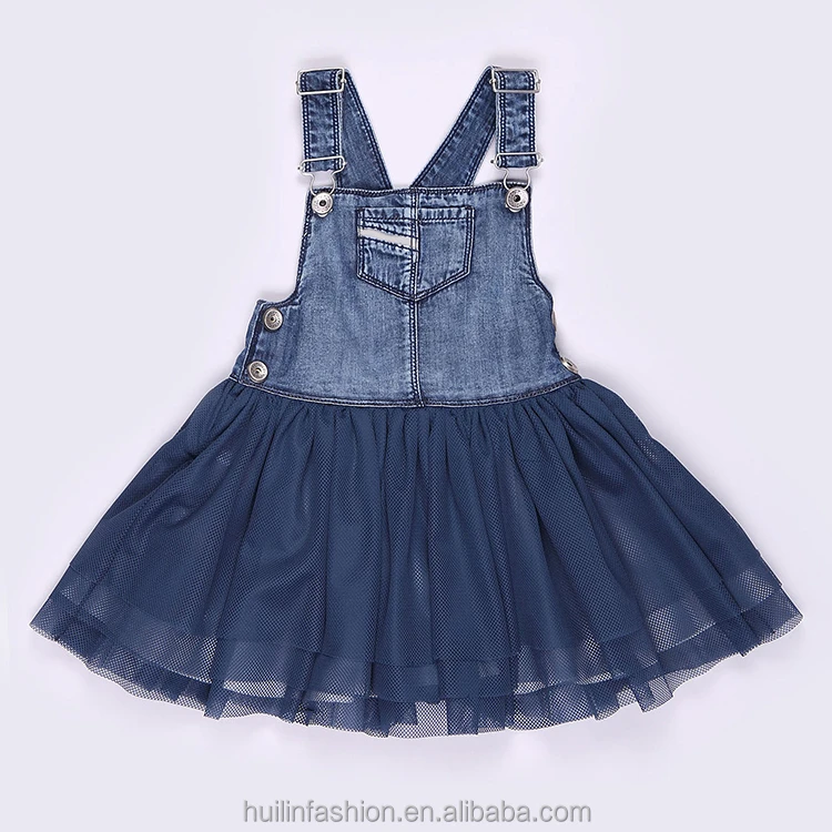 kids clothes girl dress wholesale adjustable straps front pocket layered net skirt girl dress