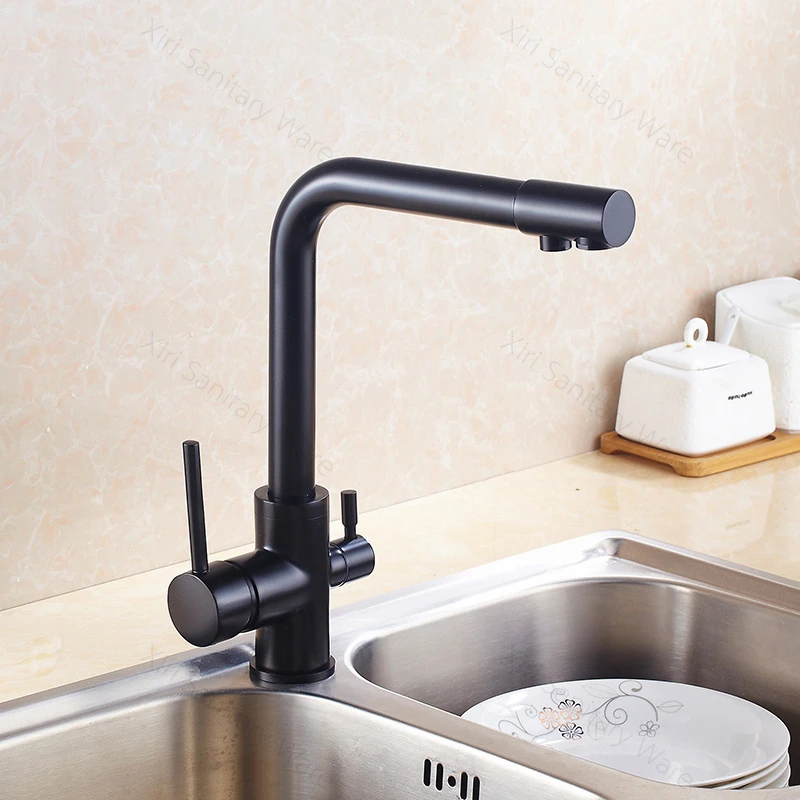 Kitchen faucet tap mixer brass black healthy faucet 3 way purified water faucet B3671