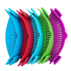 Kitchen Strainer Silicone Colander Clip Clip-on Silicone Strainer Suitable for all Pots and Bowls