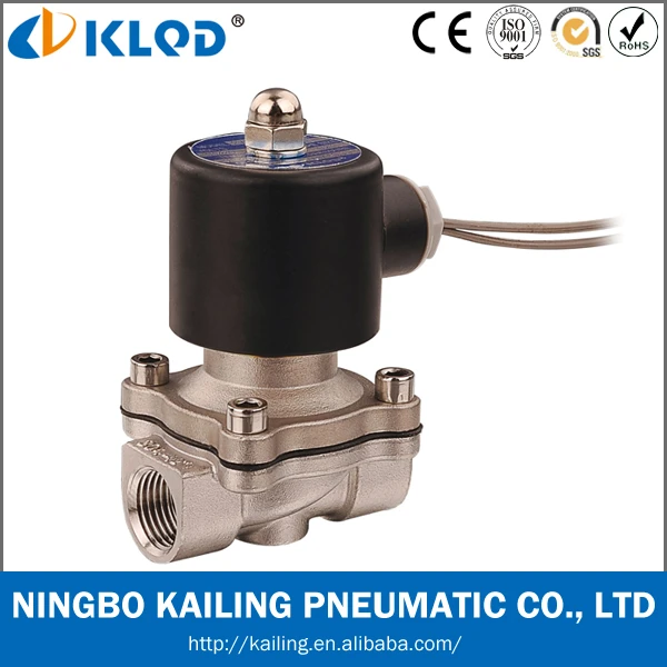 KLQD brand 2/2 way 1/2 inch air water 24V stainless steel material solenoid valve
