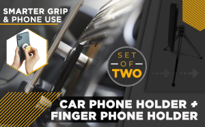 Korean Origin Smartphone finger grip holder (fingerball) + Very Strong and Durable Magnetic Phone Mount for Car