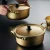 Import Korean style ramen noodle pot quick heating instant noodle pot yellow aluminum soup pot with oxidation coating kitchen tool from China