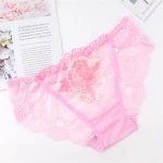 ladies  panty transparent hollow underwear women lace thongs panties