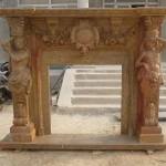 Large luxury classic hand carving decoration natural marble fireplace