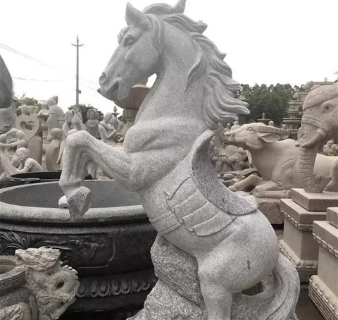 Large Outdoor Marble Pegasus Statue Elegant Stone Horse Sculpture