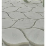 Leaf design natural stone carrara white marble mosaic