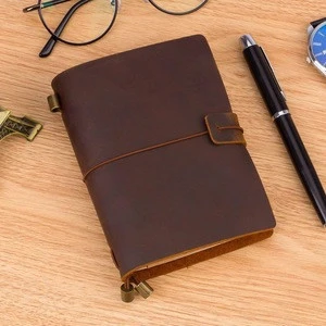 Leather Notebook Journal A5 Refillable Travel Journal | Hand Crafted Genuine Leather Perfect Gift for Men Writing
