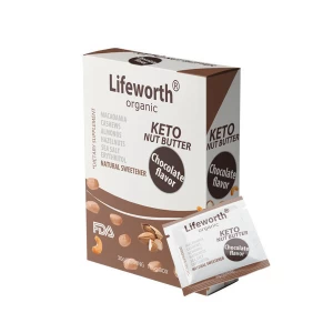 Lifeworth chocolate flavor coconut mct oil nut butter powder keto