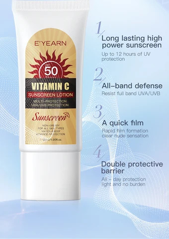 Lightweight Spf 50 Sunscreen Lotion Physical Sun Block For Outdoor Face& Body Effective Protection