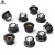 Import Lonten 10PCS Potentiometer Control Knobs 6mm Hole 16mm Top Black Silver Tone Potentiometers Passive Components from China