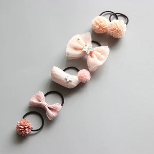Lovely Baby Girl Hair Tie Pink Ribbon Bows Hair Rope For Kids Accessories