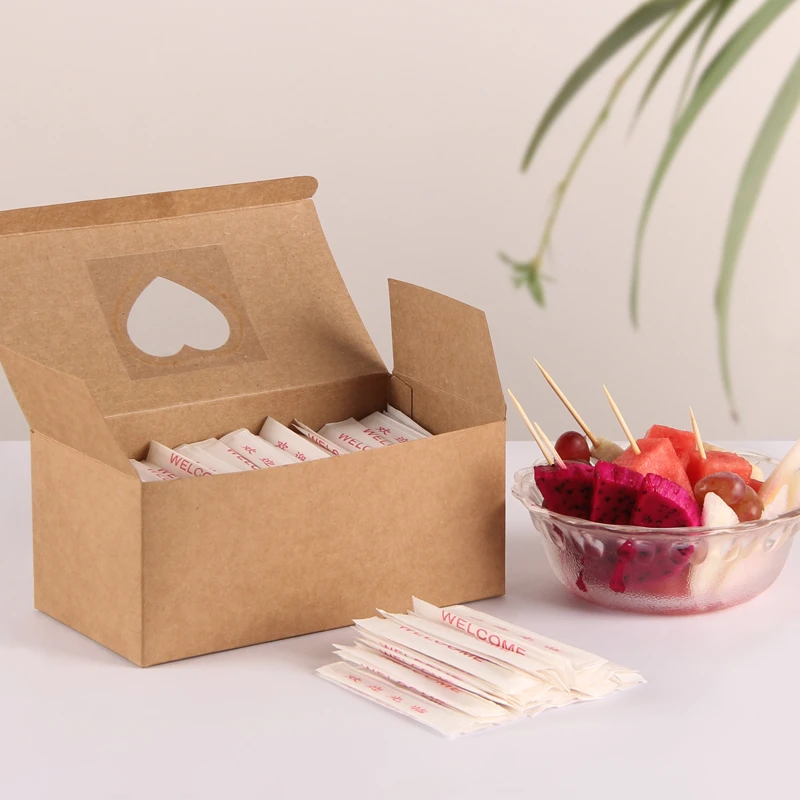 Low price MOQ bamboo toothpick disposable double pointed side paper box individually wrapped toothpick